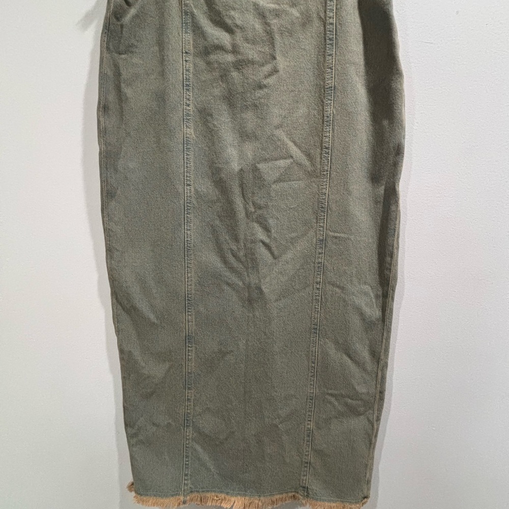 H&M Khaki Denim Pencil Skirt